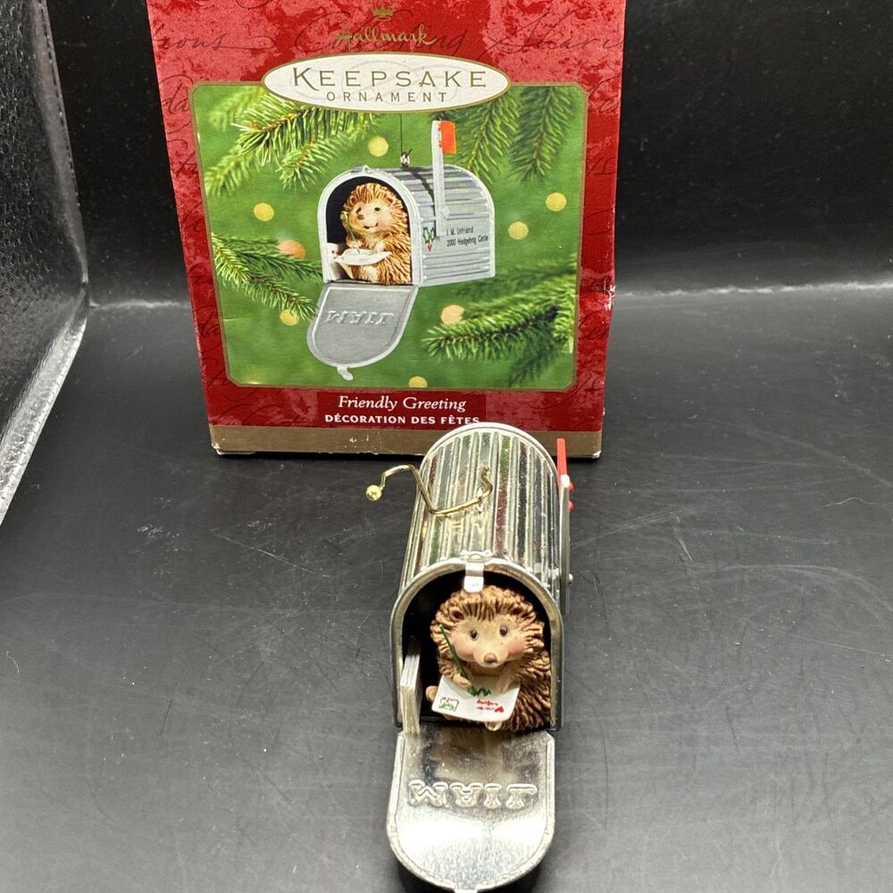 Hallmark Keepsake Hedgehog Mailbox Christmas Ornament 2000